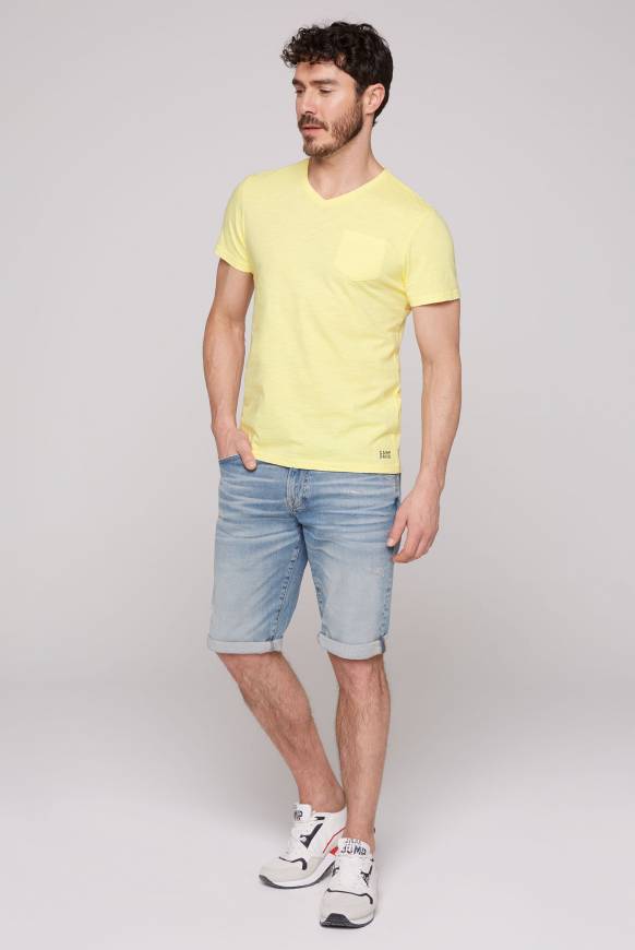 Soccx T-Shirt V-Neck mit Brusttasche sun 50% Rabatt mit kostenlosem Versand