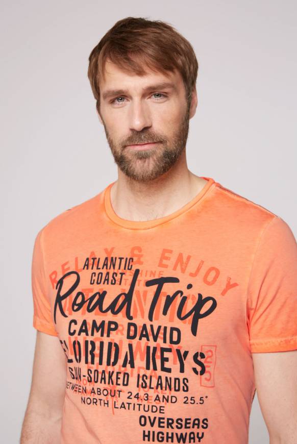 Soccx T-Shirt mit Puff-Print sunshine orange S Kostenloser Versand international