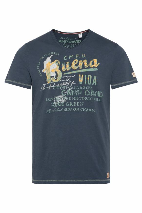 Soccx V-Shirt mit Used-Optik lazy blue Begrenzt auf 3 Tage