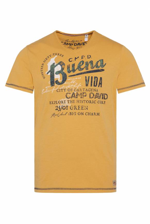 Soccx V-Shirt mit Used-Optik warm sun Black Friday Preise