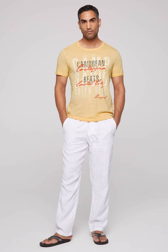 Soccx Rundhalsshirt mit Wording Print warm sun Im Verkauf