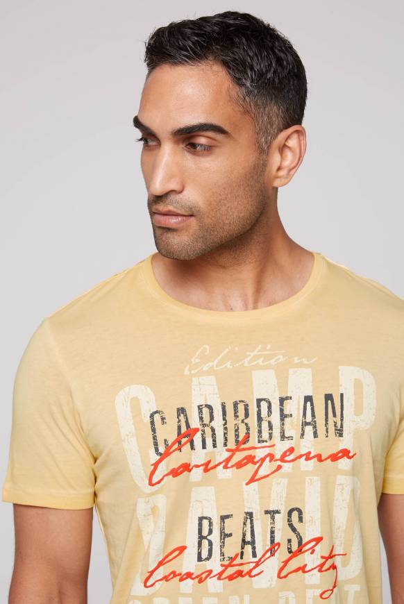 Soccx Rundhalsshirt mit Wording Print warm sun Im Verkauf