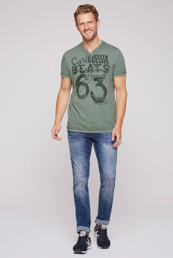 Soccx Streifenshirt mit Vintage Print green beat zollfrei