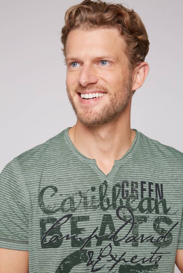 Soccx Streifenshirt mit Vintage Print green beat zollfrei