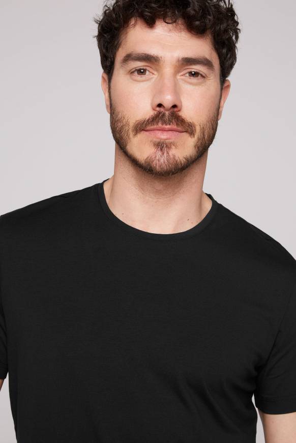 Soccx Basic T-Shirt mit Rundhalsausschnitt, Doppelpack black / black Rabatte dieses Monats