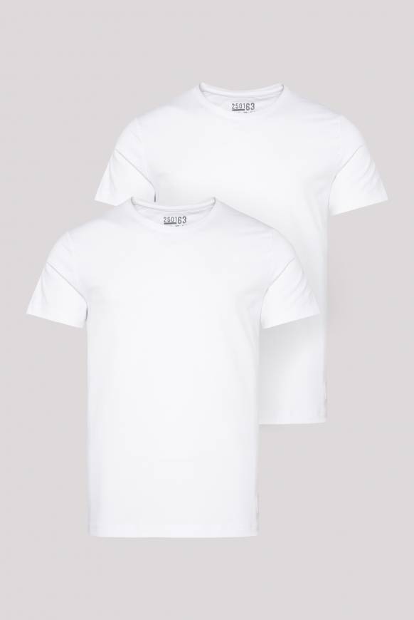 Soccx Basic T-Shirt mit Rundhalsausschnitt, Doppelpack optic white / optic white Online
