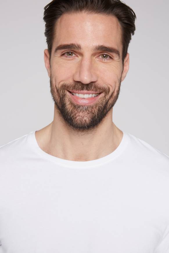 Soccx Basic T-Shirt mit Rundhalsausschnitt, Doppelpack optic white / optic white Online