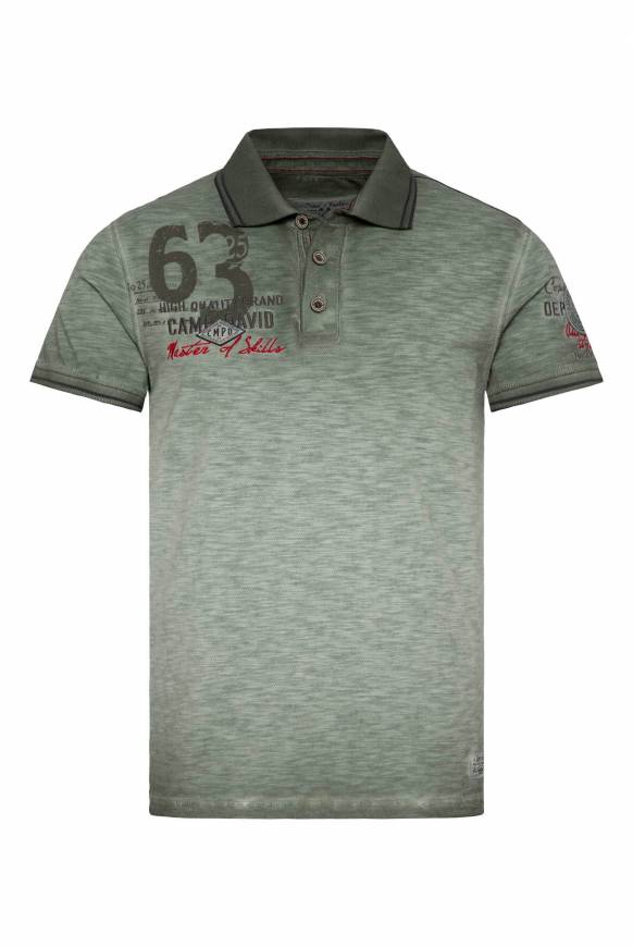 Soccx Pikee-Polo mit Prints und Stickereien green olive Günstiger Verkauf