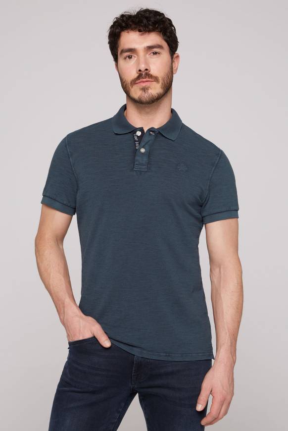 Soccx Kurzarmpolo aus Pikee mit Logostick blue navy S Meist gekauft