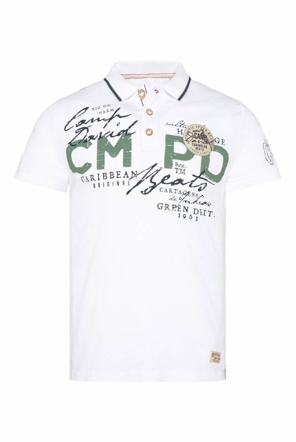 Soccx Poloshirt mit Puff-Print-Details opticwhite M Fabrik Onlineshop