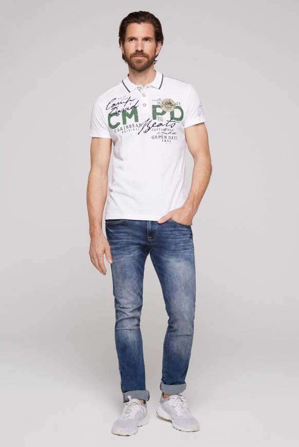 Soccx Poloshirt mit Puff-Print-Details opticwhite M Fabrik Onlineshop
