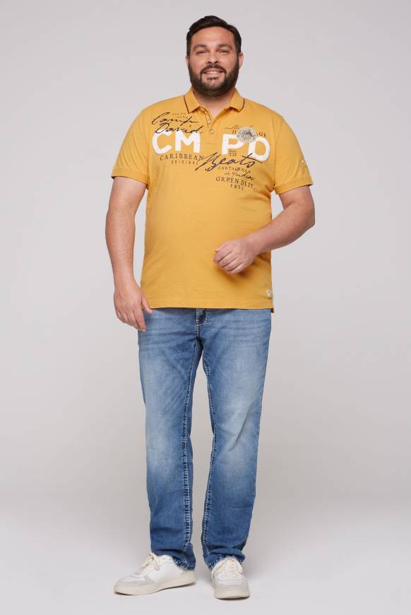 Soccx Poloshirt mit Puff-Print-Details warm sun Fabrikpreis