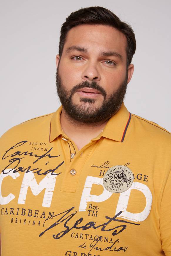 Soccx Poloshirt mit Puff-Print-Details warm sun Fabrikpreis