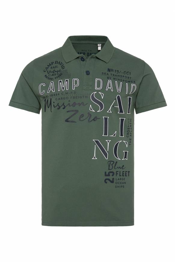 Soccx Pikee-Poloshirt mit Sailing Print grey green L Rabatt