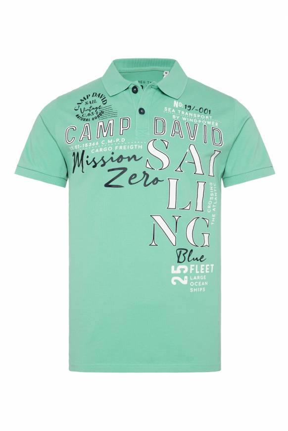 Soccx Pikee-Poloshirt mit Sailing Print sea green L Günstig kaufen
