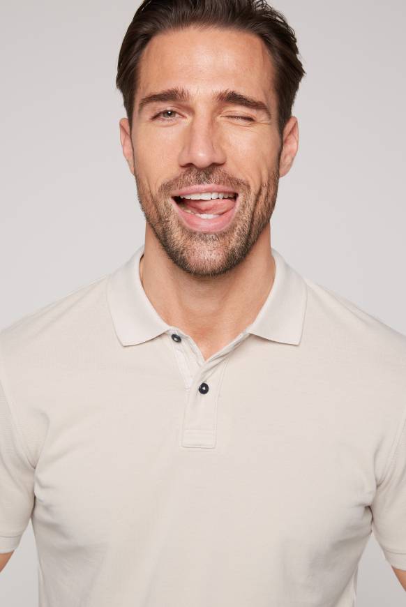 Soccx Basic Pikee-Polo mit Trikotkragen light cappuccino Online Shopping