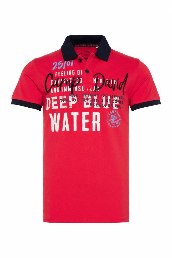 Soccx Poloshirt aus Pikee mit Logo Artworks power red M Cyber Monday