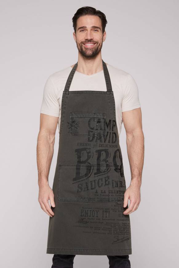 Soccx Grillschürze mit BBQ Print granite