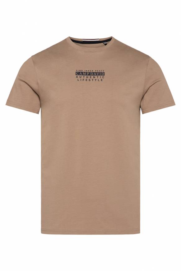 Soccx T-Shirt Rundhals mit Logo Print tan Vatertagsangebot