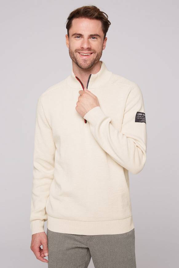 Soccx Troyer-Pullover mit Zipper-Detail ecru Exklusive Angebote