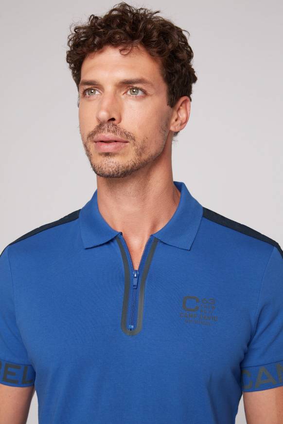 Soccx Kurzarmpolo mit Folienprints strong blue Neueste Stile