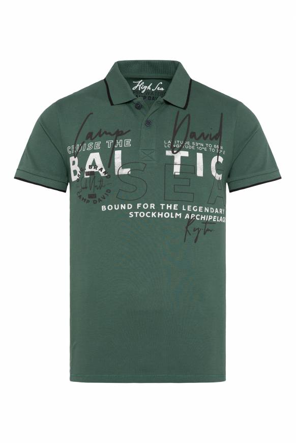 Soccx Poloshirt aus Pikee mit Rubber Print dark green zollfrei