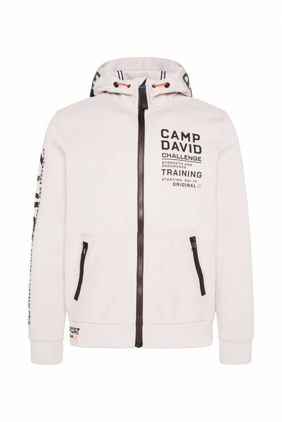 Soccx Kapuzensweatjacke im Materialmix mit Rubber Prints shell Blitzverkäufe