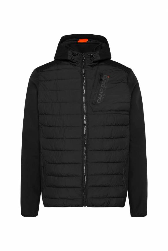 Soccx Softshelljacke im Materialmix mit Kapuze black Fabrikpreis