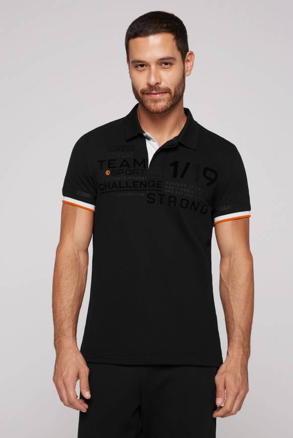 Soccx Pikee-Polo mit Flockprint black Exklusivangebot