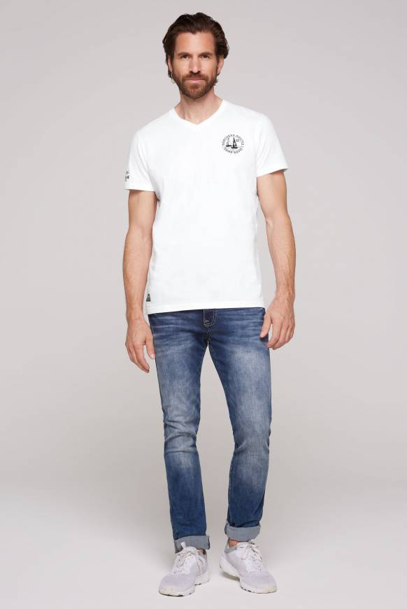 Soccx V-Shirt mit kleinen Rubber Prints opticwhite Valentinstagsangebot