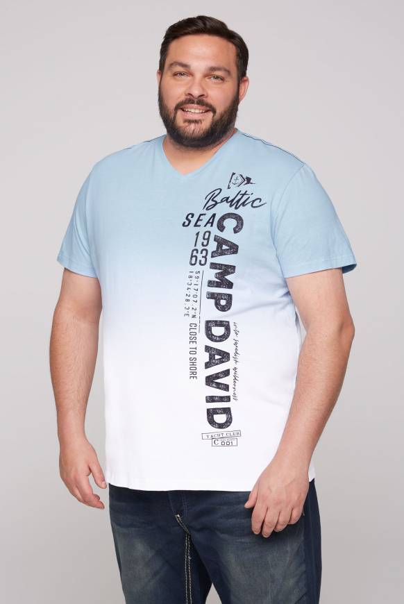 Soccx T-Shirt Dip Dye mit senkrechtem Logo Artwork summer blue
