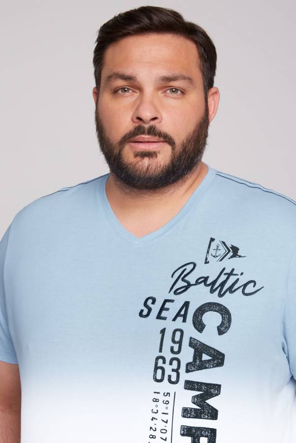 Soccx T-Shirt Dip Dye mit senkrechtem Logo Artwork summer blue Lagerräumung