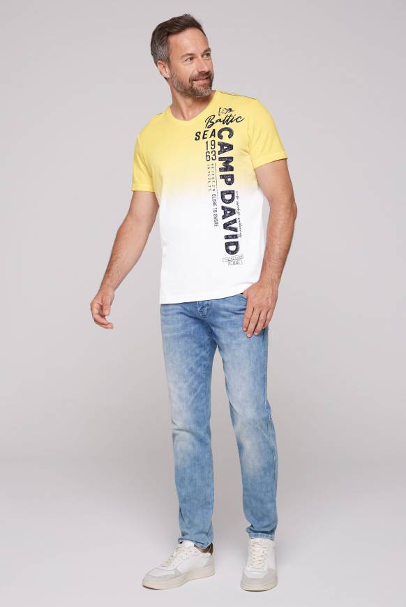Soccx T-Shirt Dip Dye mit senkrechtem Logo Artwork light lime Heißer Verkauf