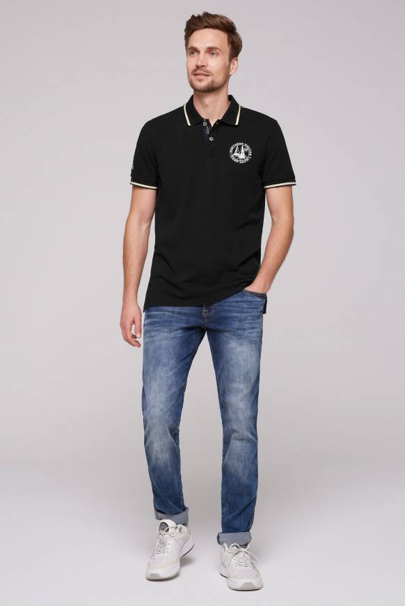 Soccx Pikee-Polo mit Tipping-Effekten black Top Angebot