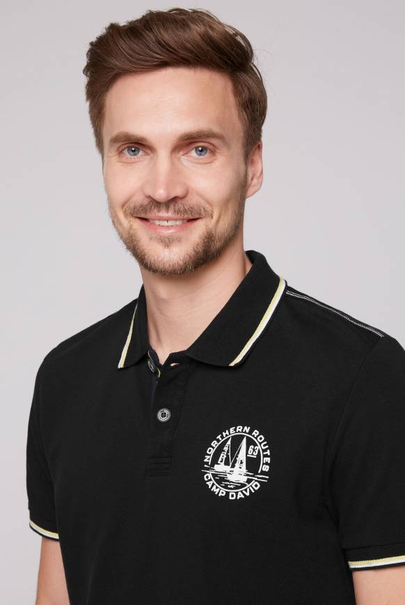 Soccx Pikee-Polo mit Tipping-Effekten black Top Angebot
