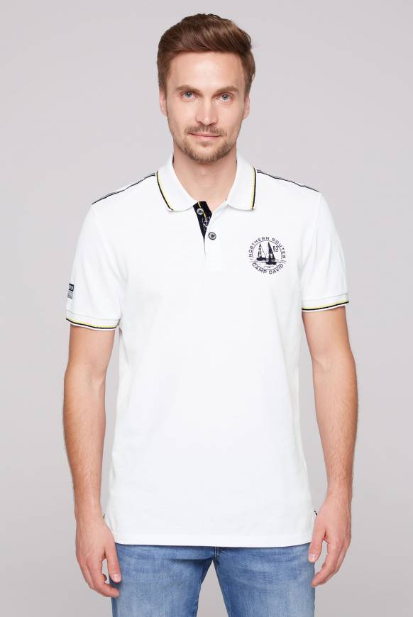 Soccx Pikee-Polo mit Tipping-Effekten opticwhite Neueste Mode
