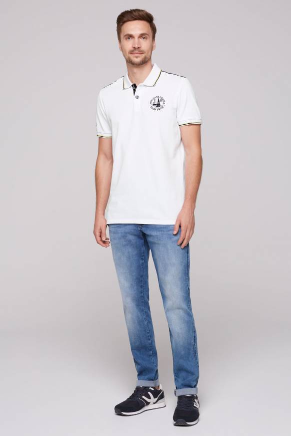 Soccx Pikee-Polo mit Tipping-Effekten opticwhite Neueste Mode