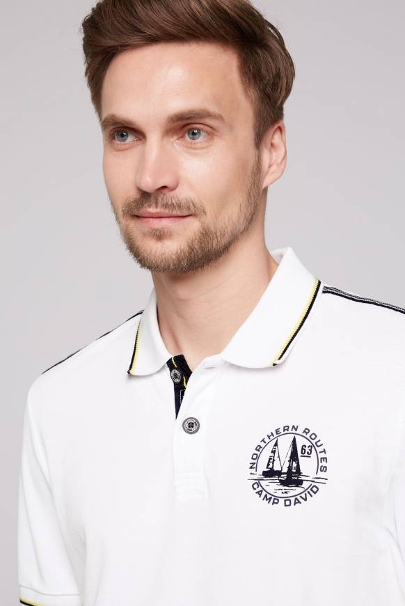 Soccx Pikee-Polo mit Tipping-Effekten opticwhite Neueste Mode