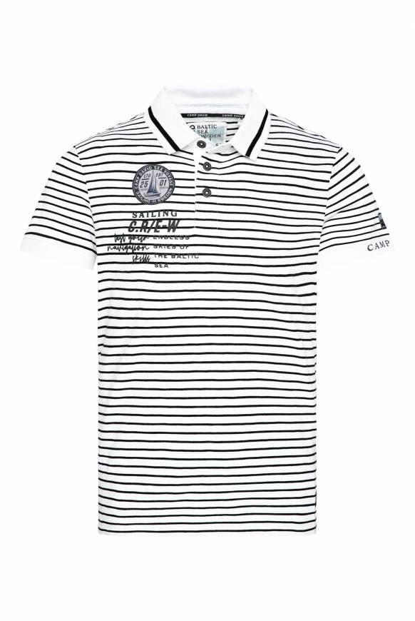 Soccx Streifen-Polo mit Logo Details opticwhite Zeitlich begrenztes Angebot