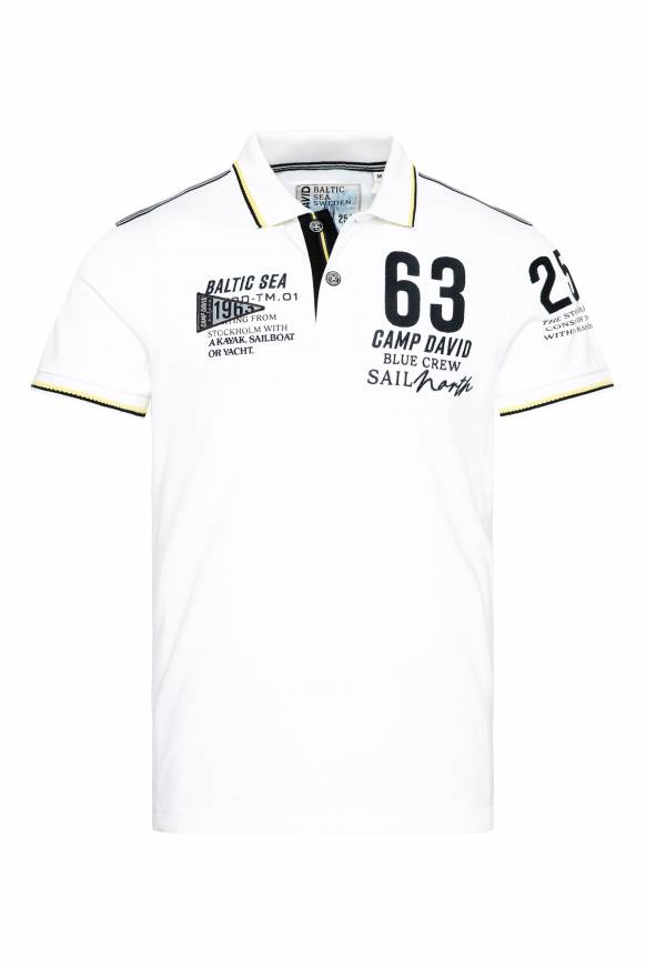 Soccx Kurzarmpolo Pikee mit Logo Artworks opticwhite Große Rabatte