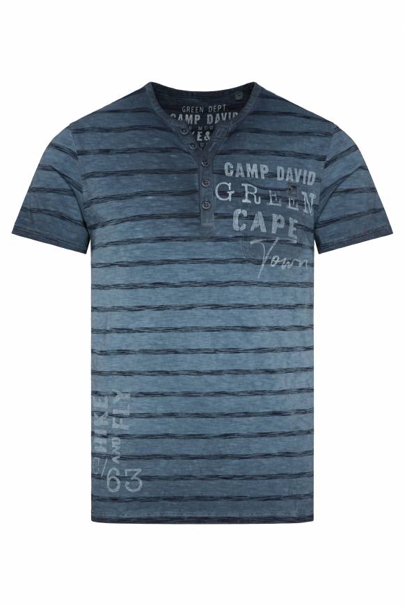 Soccx Gestreiftes Henley-Shirt mit Brusttasche blue navy Begrenzte Freigabe
