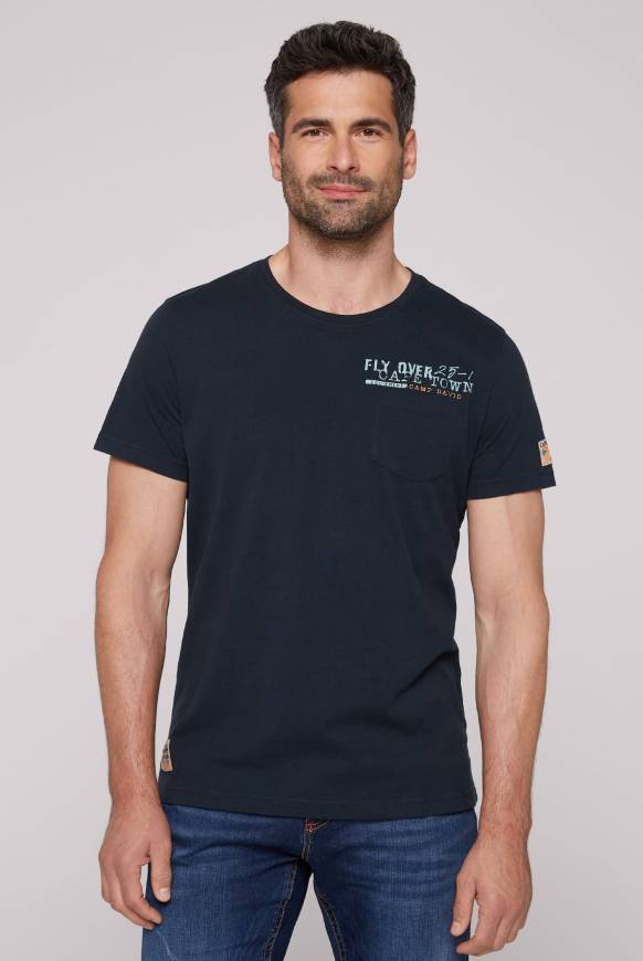 Soccx T-Shirt mit Brusttasche und Rücken-Artwork blue navy Neueste Stile