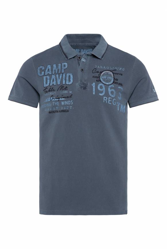 Soccx Pikee-Polo mit Logo-Applikationen blue navy Bis zu 60% Rabatt