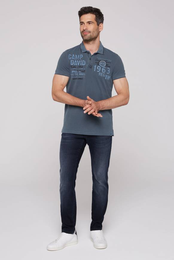 Soccx Pikee-Polo mit Logo-Applikationen blue navy Bis zu 60% Rabatt