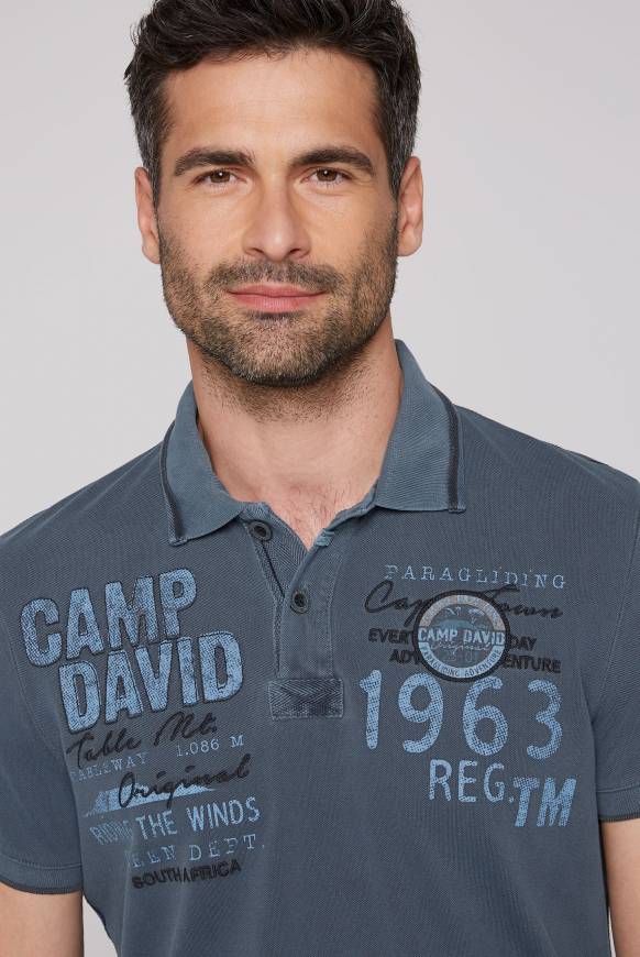 Soccx Pikee-Polo mit Logo-Applikationen blue navy Bis zu 60% Rabatt
