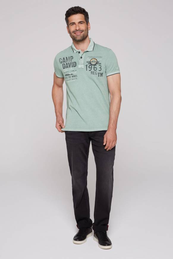 Soccx Pikee-Polo mit Logo-Applikationen teal Bis zu 65% Rabatt