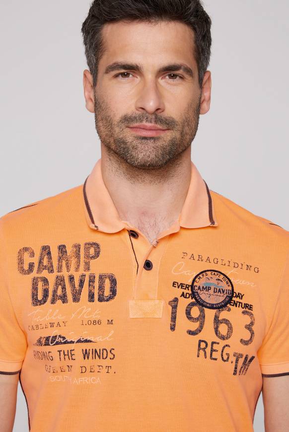 Soccx Pikee-Polo mit Logo-Applikationen sunrise orange Nur für heute