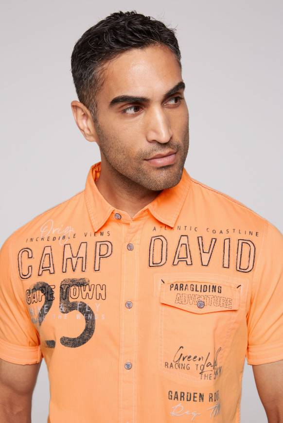 Soccx Kurzarmhemd mit Logo-Applikationen sunrise orange Nur noch ein Tag übrig