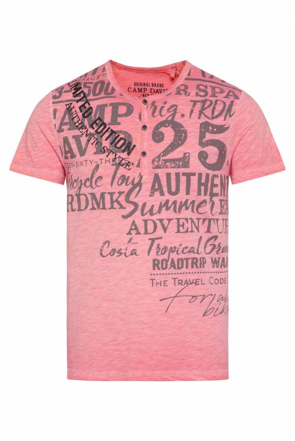 Soccx Henley-Shirt mit Artwork im Used Look sunrise M Riesige Rabatte