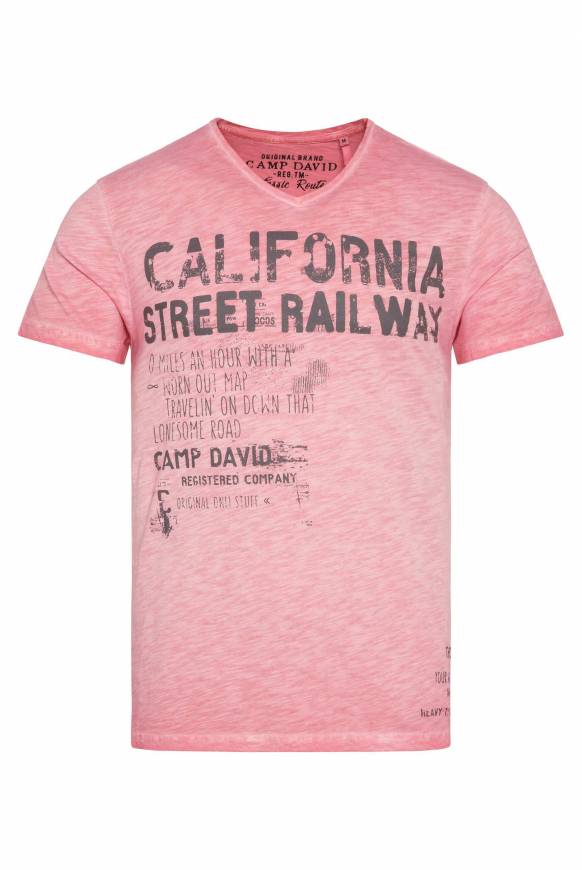 Soccx T-Shirt mit V-Neck im Vintage Style sunrise M zollfrei